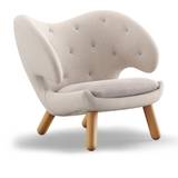 House of Finn Juhl - Pelican Chair With Buttons, Oak, Skandilock Sheepskin 02 Offwhite