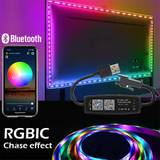 SHEIN 65.6ft Bluetooth LED Strip Light RGBIC Color Effect, Smart APP Controls The LED Light Strip To Customize Segmented Colors, Sync Color Changes With Mus
