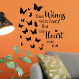 SHEIN 2pcs Wall Decor Stickers Decal Your Wings Were Ready Vinyl Wall Quotes Sayings Motivation DIY Home Office Decor Art Living Room TV Background11.8X11.8