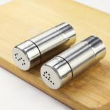 2pcs, Stainless Steel Salt And Pepper Shaker Set, Mini Refillable P And S Shaped Caps Metal Salt And Pepper Shakers For Kitchen Counter, Dinner Table, Condiments, And Cooking, Kitchen Stuff