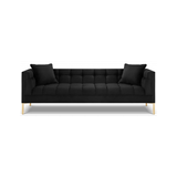 Karoo 3-personers sofa i metal og velour B224 x D85 cm - Guld/Sort