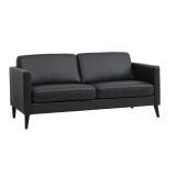 Ask sofa sort okselæder (2,5 pers. sofa L180 x D86 cm, Sort semi-anilin okselæder)