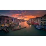 Grand Canal At Sunset View From The Rialto Bridge Venice Poster, Storlek 21x30 cm 21x30 cm