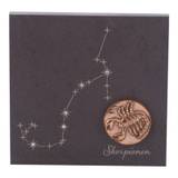 Stjernetegn 14,5 x 14,5 cm billede 399,- kr. Skifer, bronze, swarovski krystaller. Alletiders gaveide. - stjernetegn Skorpion 24.10-22.11