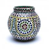 Mosaik lysestage - vase multicolour - Lysestager generelt - GodKarmaShop