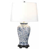 Ying Bordlampe i keramik og polyester H65 cm 1 x E27 - Blå/Hvid