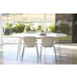 Andersen Furniture DK10 Ovalt Spisebord Med Udtræk 110x190x72 cm - Hvid Laminat/Krom