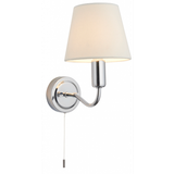 Conway Badeværelslampe i metal og tekstil H25 cm 1 x G9 - Krom/Elfenbenshvid