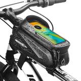 RZAHUAHU Cykeltaske med holder til Smartphone - Sort