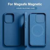 SHEIN Sea Blue Liquid Silicone Magsafe Magnetic Wireless Charger Case For IPhone 14 13 12 11 15 Pro Max With Velvet For APPLE IPhone 15 14 Plus Phone Cover