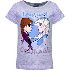 Disney Frost 2 T-shirt m. Anna og Elsa - Grå - 8 år/128 cm