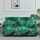 sofabetræk med smaragdgrøn lineær polyesterfiber rektangulær superelastisk dyrehårfast sofabetræk, der kan vaskes til stue og husholdningsbrug Lightinthebox