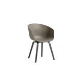 HAY AAC22 About A Chair Spisebordsstol SH: 46 cm - Black Lacquered Oak Veneer/Khaki - M. feltgliders