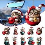 10 stk kattebil hængende ornament, akryl 2d fladtrykt nøglering, valgfri akryl ornament og bil bakspejl tilbehør mindegavepakke Lightinthebox