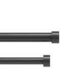Cappa dobbelt gardinstang i Børstet sort - Flere Størrelser (Variant: 168-305 cm)