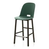 Emeco - Alfi Counter Stool High Back Dark Stained Ash/ Green