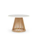 Tom Dixon - Fan Small Natural Side Table, Rund toppskiva i marmor Ø60 - Vit