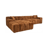 Cube venstrevendt chaiselong sofa i chenille 325 x 195 cm - Kanel