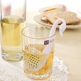 SHEIN 2Pcs Creative Swan Spoon Tea Strainer Infuser Environmentally Friendly Plastic Elegant Swan Tea Tools Kitchen Accessories
