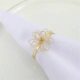 SHEIN One Metal Flower Napkin Ring For Hotel Dining Table Decoration Western Cuisine Banquet Table Setting