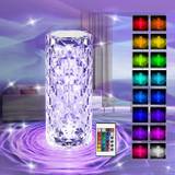 Crystal Lamp, 16-color Changing Rgb Night Light, Touch Lamp, Led Rose Table Lamps, For Bedroom And Living Room, Partyand Dinner Decor, Creative Lights