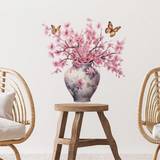 SHEIN 2pcs/Set Beautiful Romantic Flower Vase Design Wall Stickers For Bedroom, Living Room, Foyer Home Decor