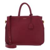 Blue Soft Handbag Grained Leather Garnet Red