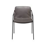Dan-Form Boto spisebordsstol med armlæn (Vintage grey kunstlæder, Sortmalet metal)