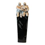 Keramik skulptur "Kærlighed". Flot håndlavet unik figur med par på søjle, højde 25 cm.