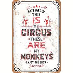 1pc, "actually This Is My Circus" Vintage Metal Aluminum Sign, Vintage Plaque Decor, Hanging Plaque, Wall/room/home/restaurant/bar/cafe/door/courtyard/garage Decor