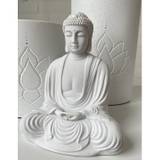 Hvid japansk Buddha - 21 cm - Buddha statuer generelt - GodKarmaShop