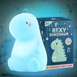 Original Rexy dinosaur night lighting for kids, cute baby color changer, toddler night lamps and white room decor. A perfect gift for a brick nursery dinosaur lamp