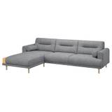 IKEA - LÅNGARYD 3-per. sofa med chaiselong, venstre, Lejde grå/sort
