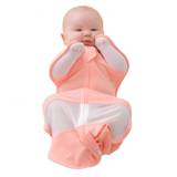 SHEIN Baby Transitional Swaddle 0.5 Tog Cotton Breathable Newborn Sleeping Bag With 2 Way Zipper-Pink