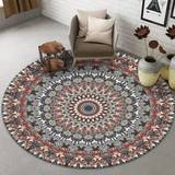 SHEIN 1pc Round Carpet/Rug/Yoga Mat With Floral Pattern For Living Room, Bedroom, Window Sill, Bedside