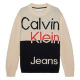 Bold Institutional Sweatshirt | Sand Fra Calvin Klein - SAND - 12Y