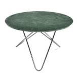 OX Denmarq BIG O Table Spisebord Ø: 120 cm - Stainless Steel/Green Indio Marble