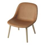 Muuto - Fiber Lounge Chair Wood Base Refine Leather Cognac/ Oak