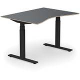 Stockholm hæve sænkebord med mavebue, sortgrå stel, antracit bordplade i størrelsen 90x120 cm