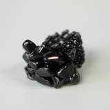 Lucky ring i sort obsidian natursten