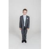 Børne jakkesæt: Anton; grå/lyseblå - jakkesæt i 5 dele