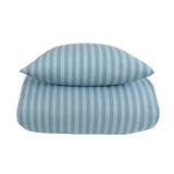 King size sengetøj 240x220 cm - Stripes blue - Stribet dobbelt dynebetræk - 100% Bomuld - Borg Living