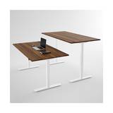 Hæve sænkebord - Pro3, Bordplade Valnød, Stativ Hvid, Størrelse 120x70 cm
