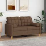 vidaXL 2-personers sofa med pyntepuder 120 cm stof brun