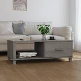 vidaXL sofabord HAMAR 100x55x35 cm massivt fyrretræ lysegrå
