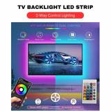 SHEIN 1pc Rgb Led Strip Lights, 15M/50Ft 5v Usb 2-Way Control With App + 24-Key Remote Controller, Easy Instal For Tv Background, Atmosphere Light Decoratio
