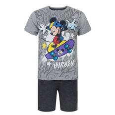 Disney Childrens/Kids Mickey Mouse Skateboard Short Pyjama Set - 4 Years / Grey-Black