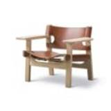 Fredericia Furniture 2226 Den Spanske Stol af Børge Mogensen SH: 33 cm - Cognac Læder/Olieret Eg
