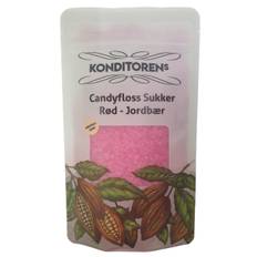 Candyfloss Sukker Rød - Jordbær Smag 250 g, Konditorens