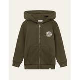 Globe Zipper Hoodie Kids - Olive Night/Ivory - 110/116